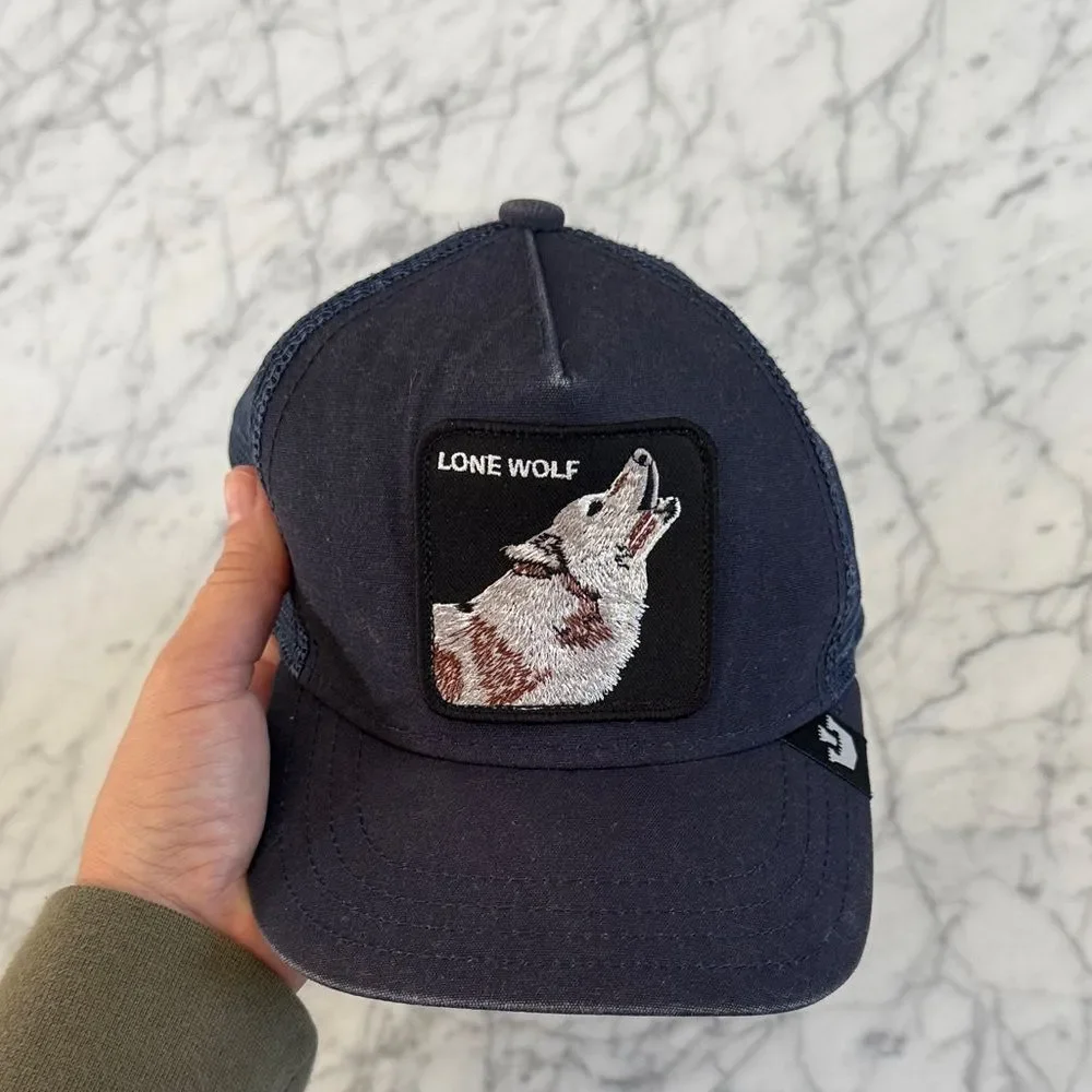 Lone Wolf Youth Little Howler Goorin Bros Youth Navy Trucker Hat OS